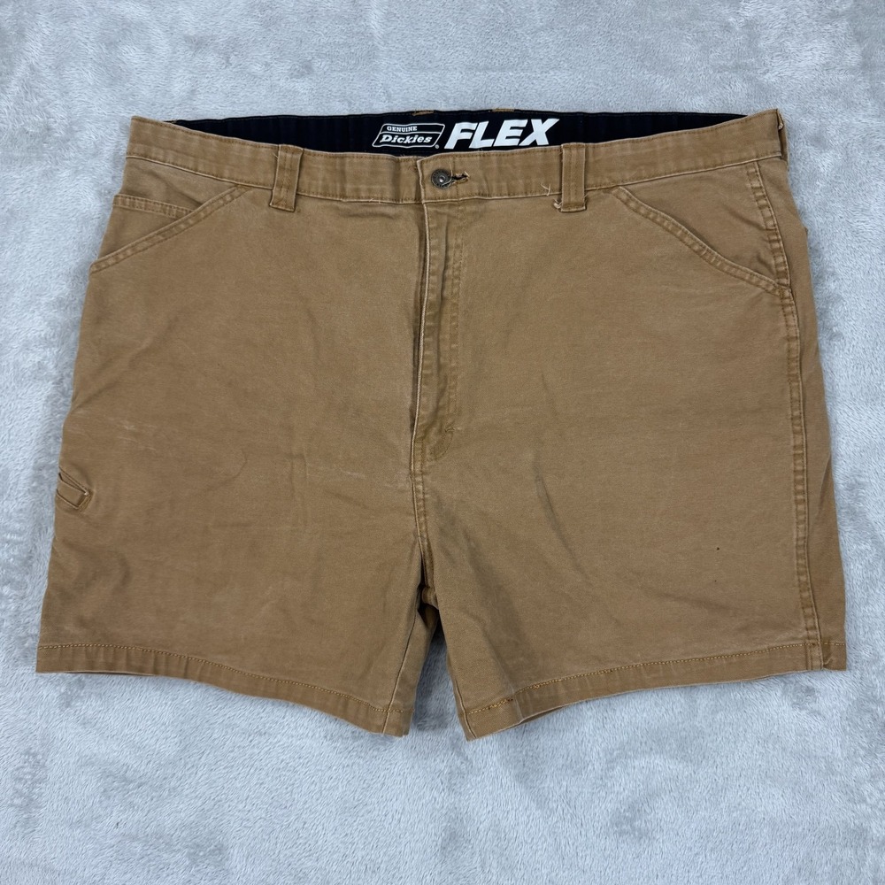 Dickies Mens Flex Shorts Size 44 Carpenter Work Relaxed Fit Utility Brown Canvas